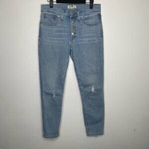 Madewell Womens Jeans Size 28 Blue Denim 9" High Rise Skinny Light Wash